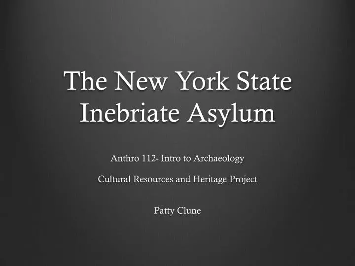 the new york state inebriate asylum