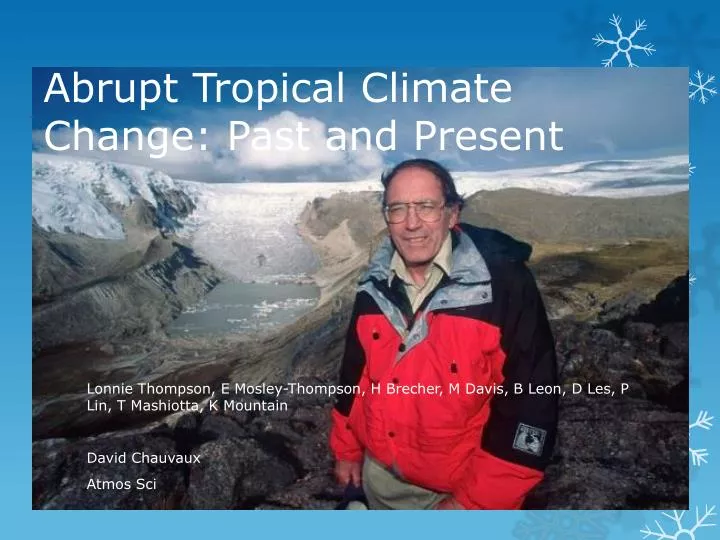 abrupt tropical climate change past and present