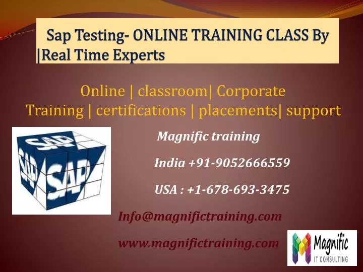sap testing online training class by real time experts