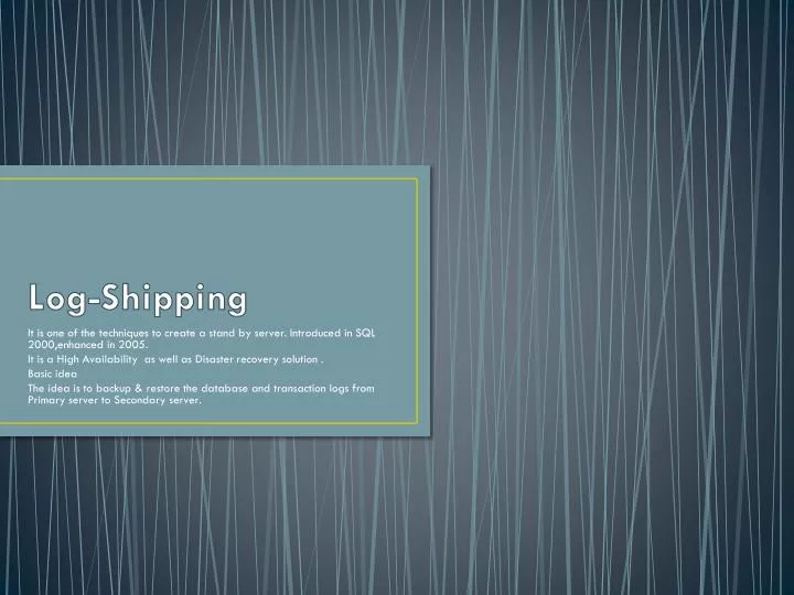 log shipping