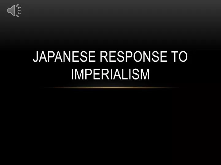 japanese response to imperialism