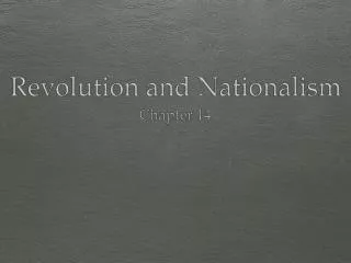 Revolution and Nationalism