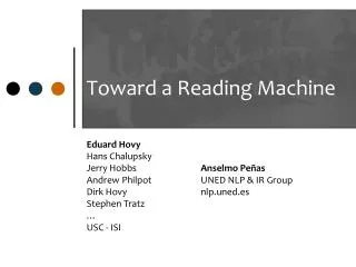 Toward a Reading Machine