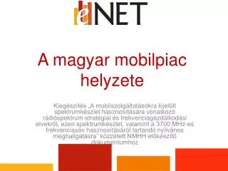 A magyar mobilpiac helyzete