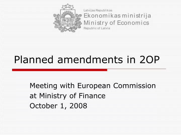 planned amendments in 2op