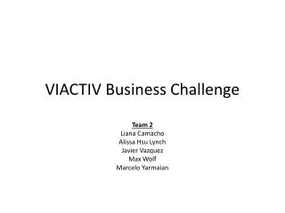 VIACTIV Business Challenge