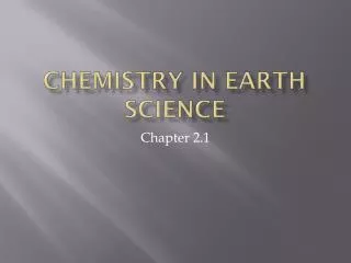 chemistry in earth science