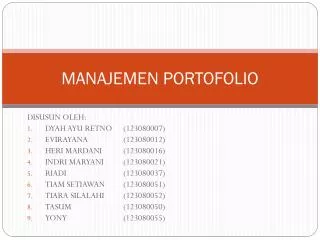 PPT - ANALISIS INVESTASI DAN MANAJEMEN PORTOFOLIO PowerPoint ...