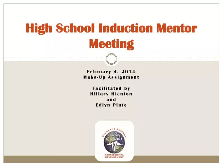high school induction mentor meeting