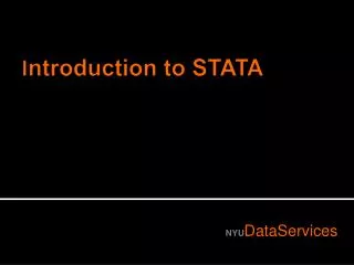 I ntroduction to STATA