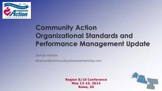 Community Action Organizational Standards and Performance Management Update