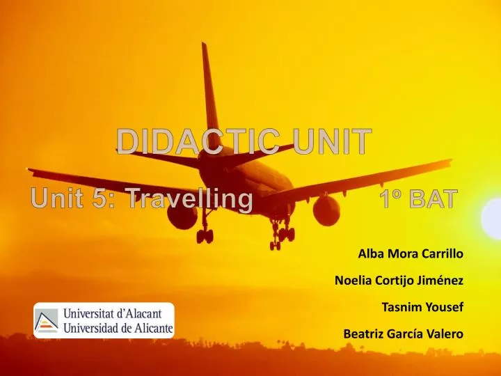 didactic unit unit 5 travelling 1 bat