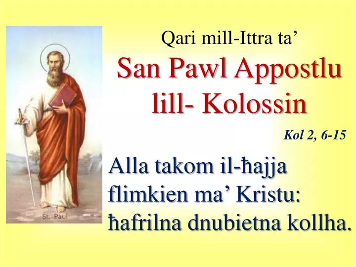 qari mill ittra ta san pawl appostlu lill kolossin