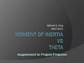 Moment of Inertia vs Theta
