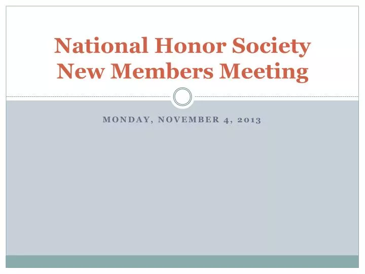 national honor society new members meeting