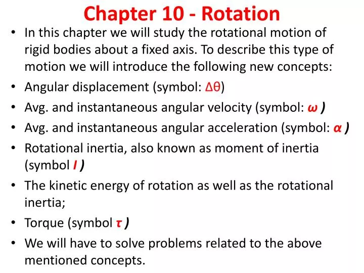 chapter 10 rotation