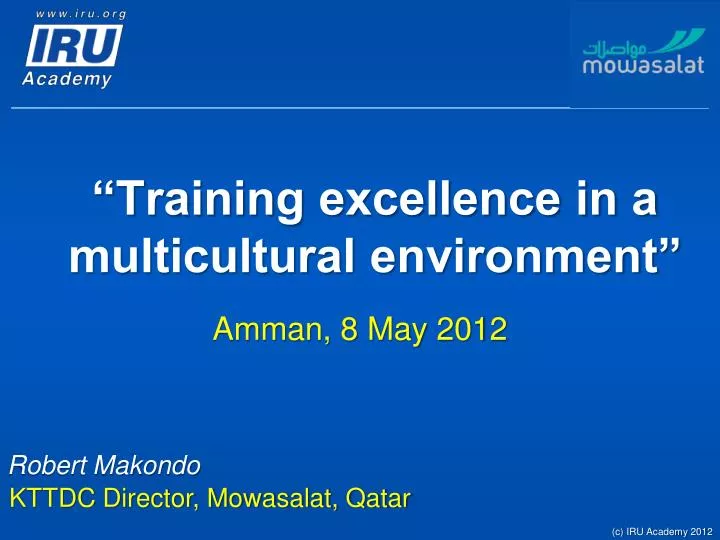 training excellence in a multicultural environment