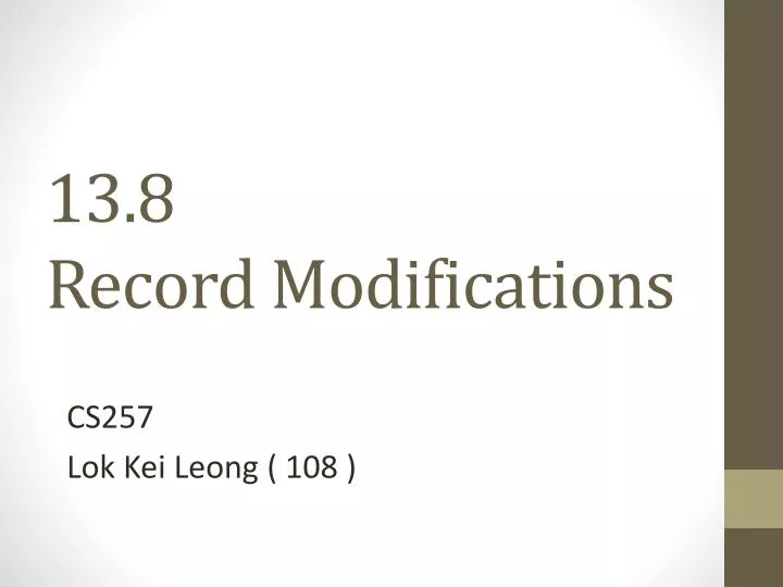 13 8 record modifications