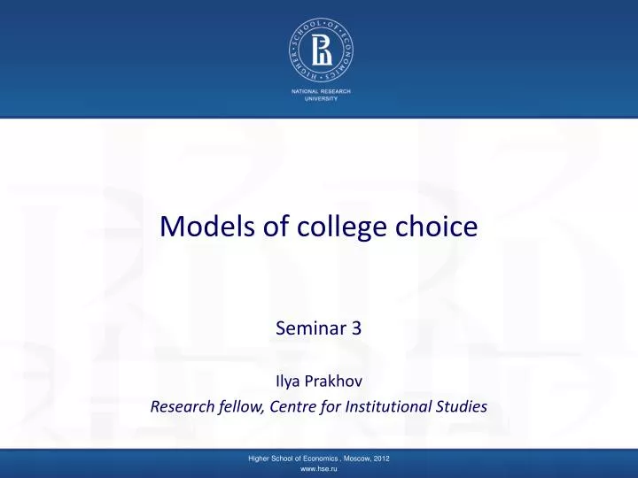 models of college choice