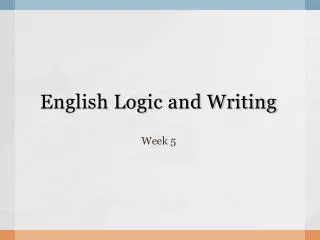 English Logic and Writing