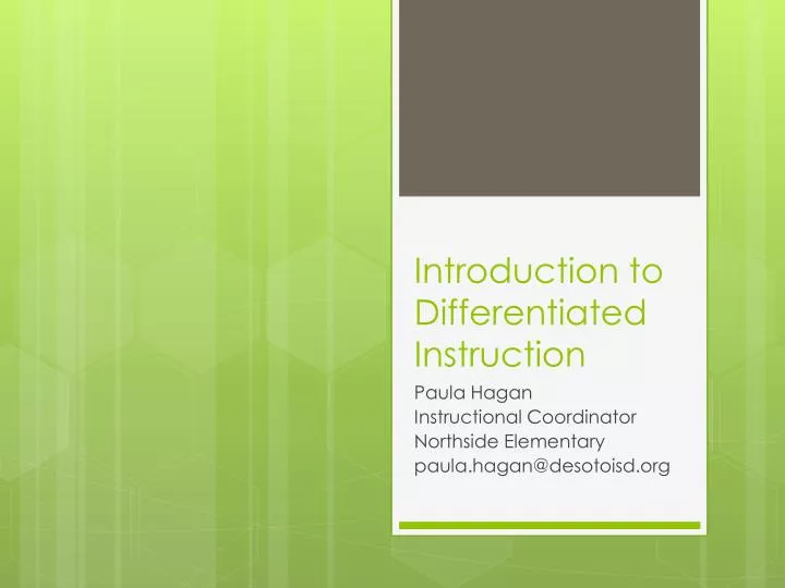 introduction to differentiated instruction