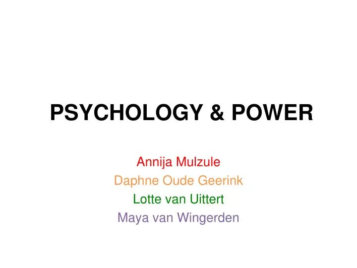 psychology power