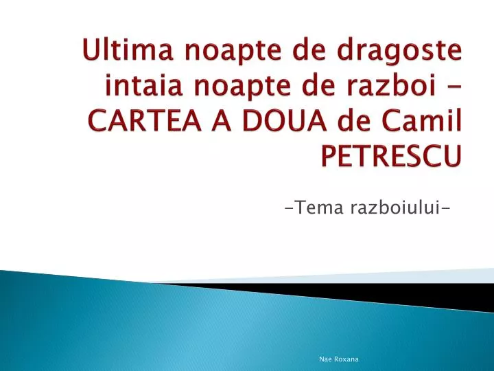 ultima noapte de dragoste intaia noapte de razboi cartea a doua de camil petrescu