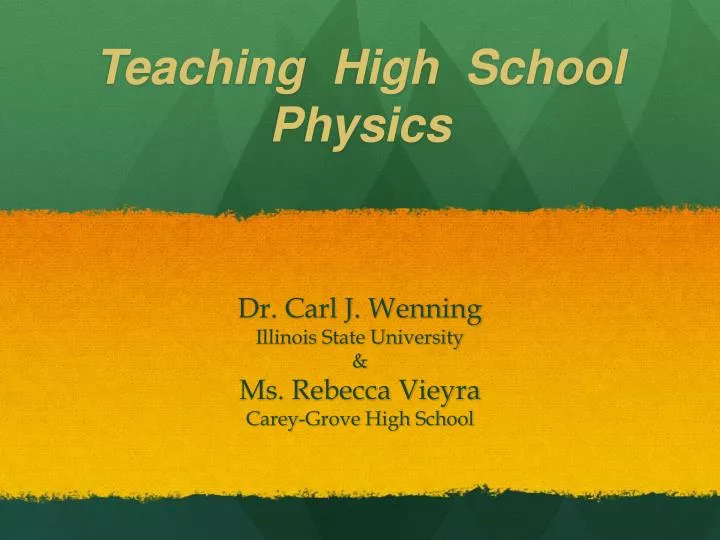 teaching high school physics