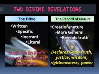 TWO DIVINE REVELATIONS