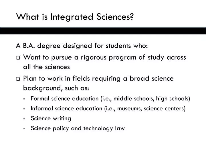 what is integrated sciences