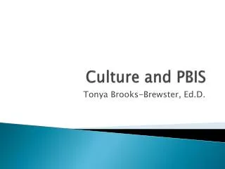 Culture and PBIS