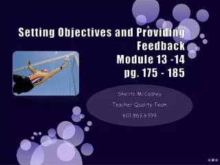 Setting Objectives and Providing Feedback Module 13 -14 pg. 175 - 185