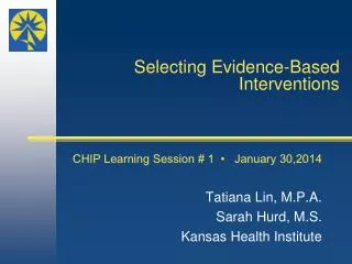 Selecting Evidence-Based Interventions