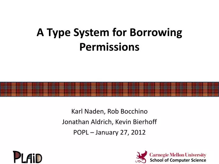 a type system for borrowing permissions