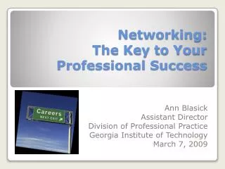 Networking: The Key to Your Professional Success