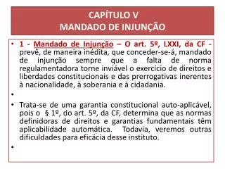 cap tulo v mandado de injun o