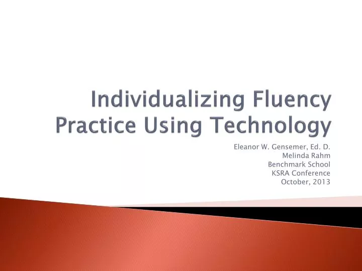 individualizing fluency practice using technology