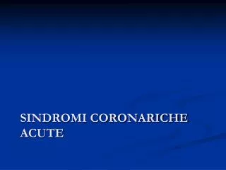 sindromi coronariche acute