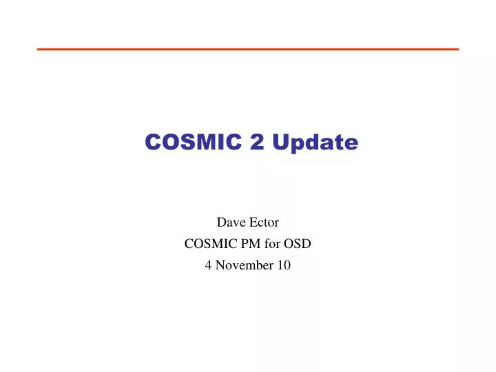 cosmic 2 update
