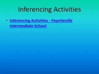 Inferencing Activities