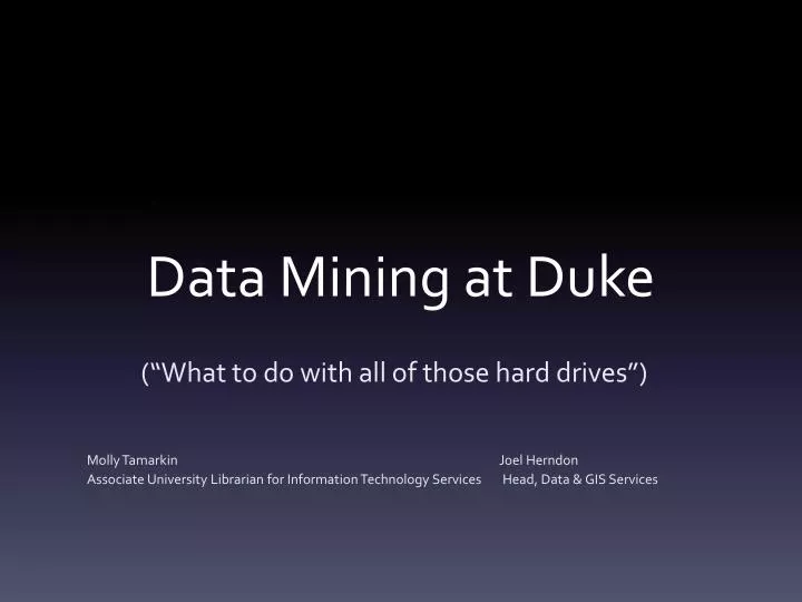 data mining at duke