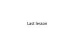 Last lesson - slide 1