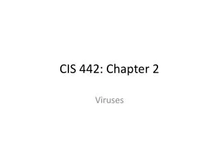 CIS 442: Chapter 2