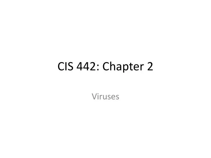 cis 442 chapter 2