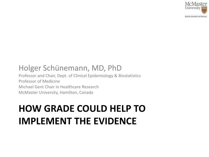 how grade could help to implement the evidence