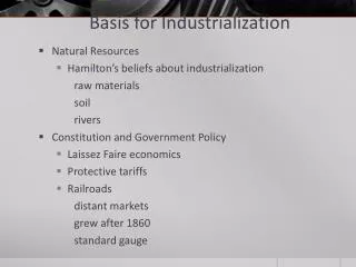 basis for industrialization