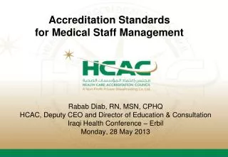 Accreditation Standards for Medical Staff Management