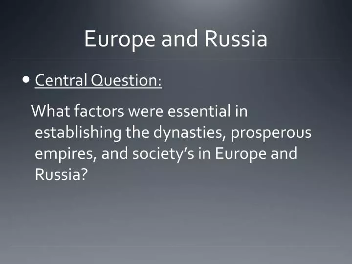 europe and russia