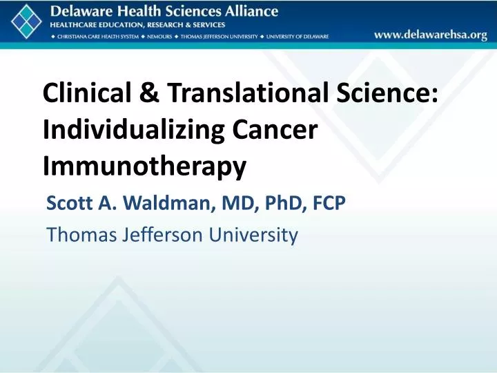 clinical translational science individualizing cancer immunotherapy