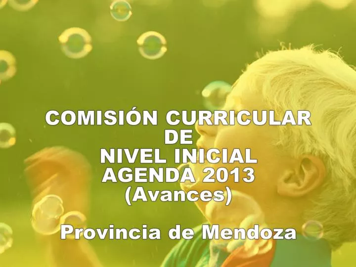 comisi n curricular de nivel inicial agenda 2013 avances provincia de mendoza